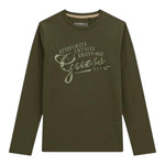 Guess Shirt tinta unita con Stampa Verde per Bambino L5YI14K8HM4XX VERDE GUESS 