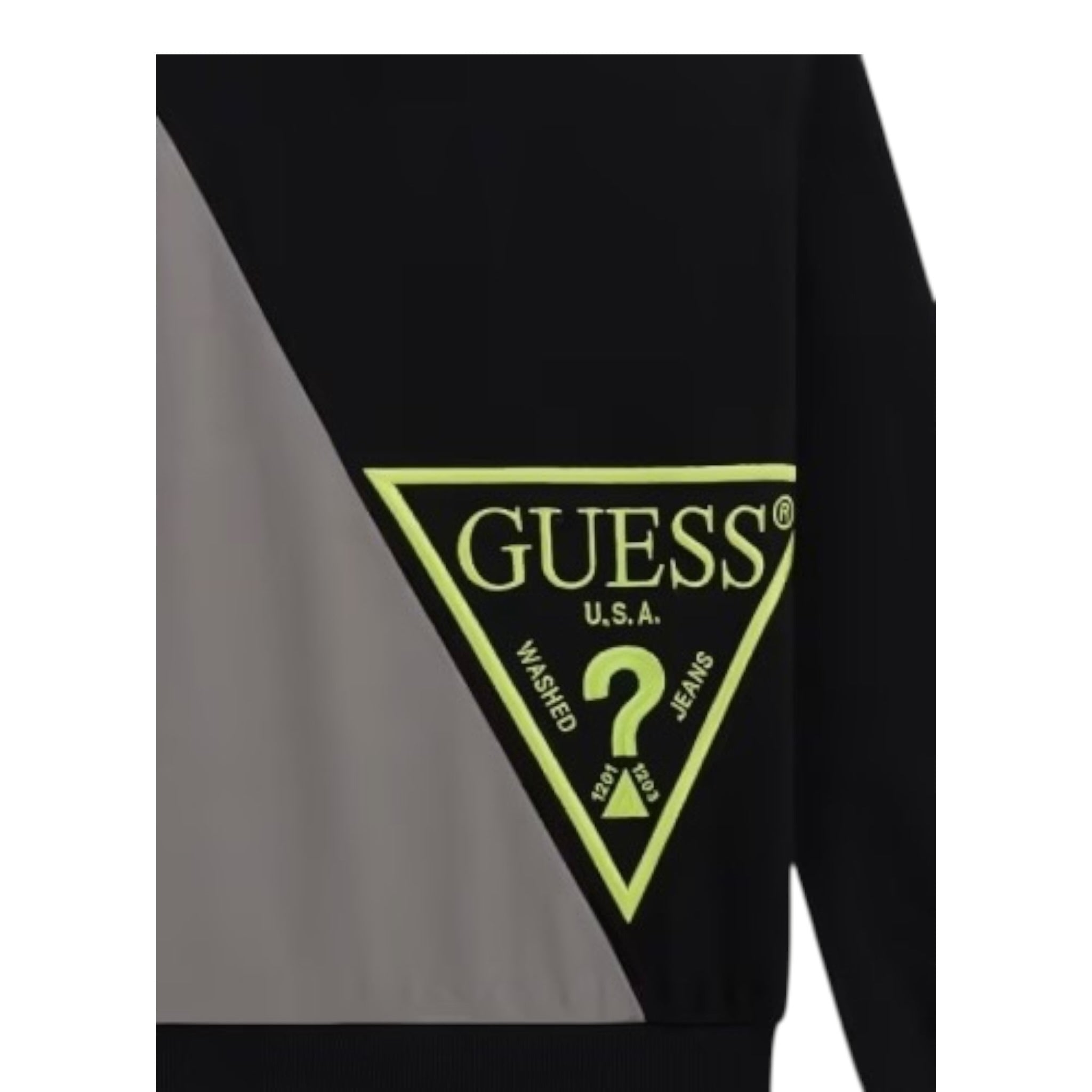 Guess Felpa tinta unita con Stampa Nero per Bambino L5YQ04KA6R4 NERO GUESS 