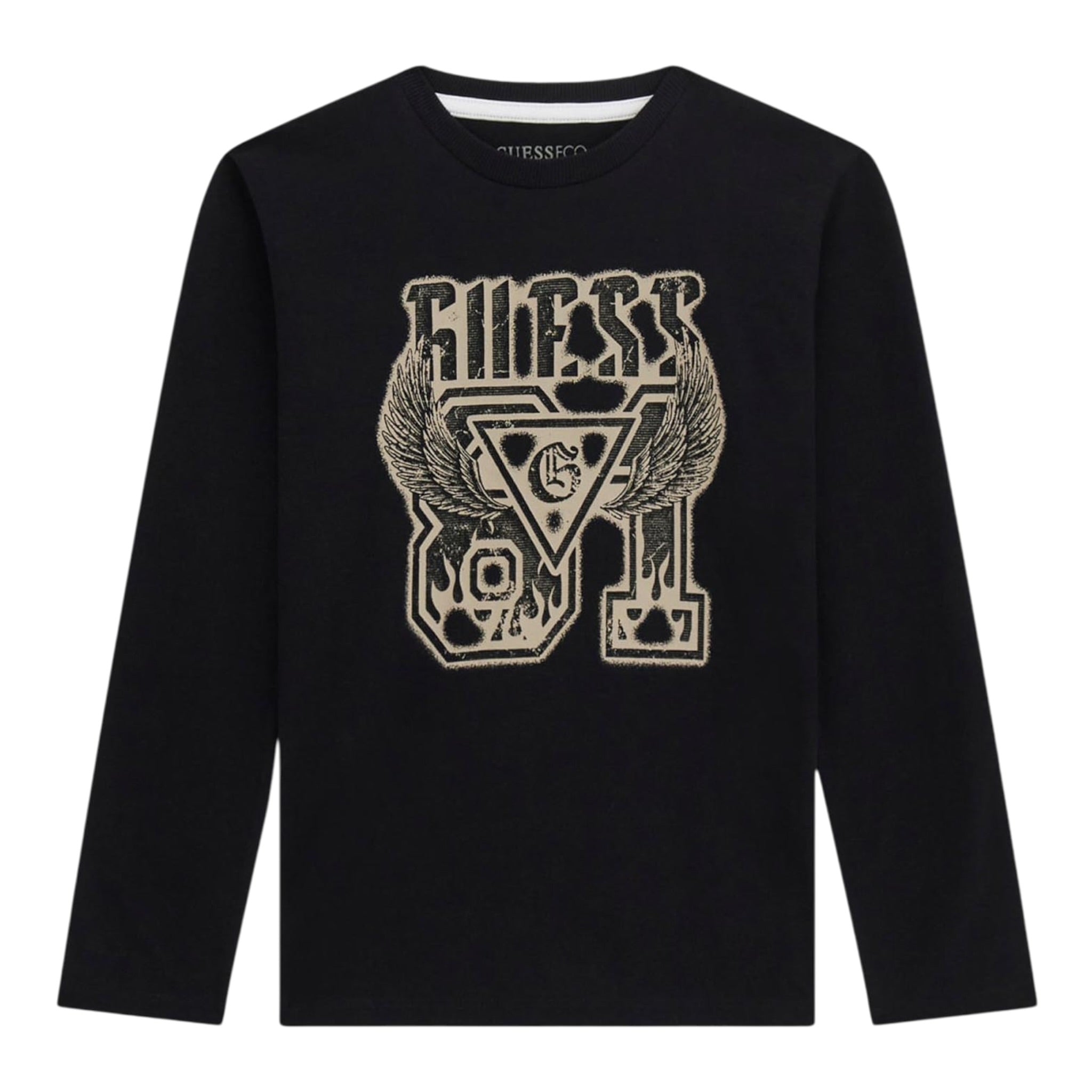 Guess Shirt tinta unita con Stampa Nero per Bambina L6RI00K8HM4 NERO GUESS 