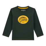 Guess Shirt tinta unita Girocollo con Stampa Verde per Neonato N5BI11I3Z14XX VERDE GUESS 