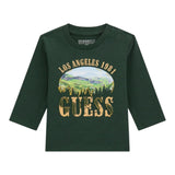 Guess Shirt tinta unita Girocollo con Stampa Verde per Bambino N5BI13I3Z14J VERDE GUESS 