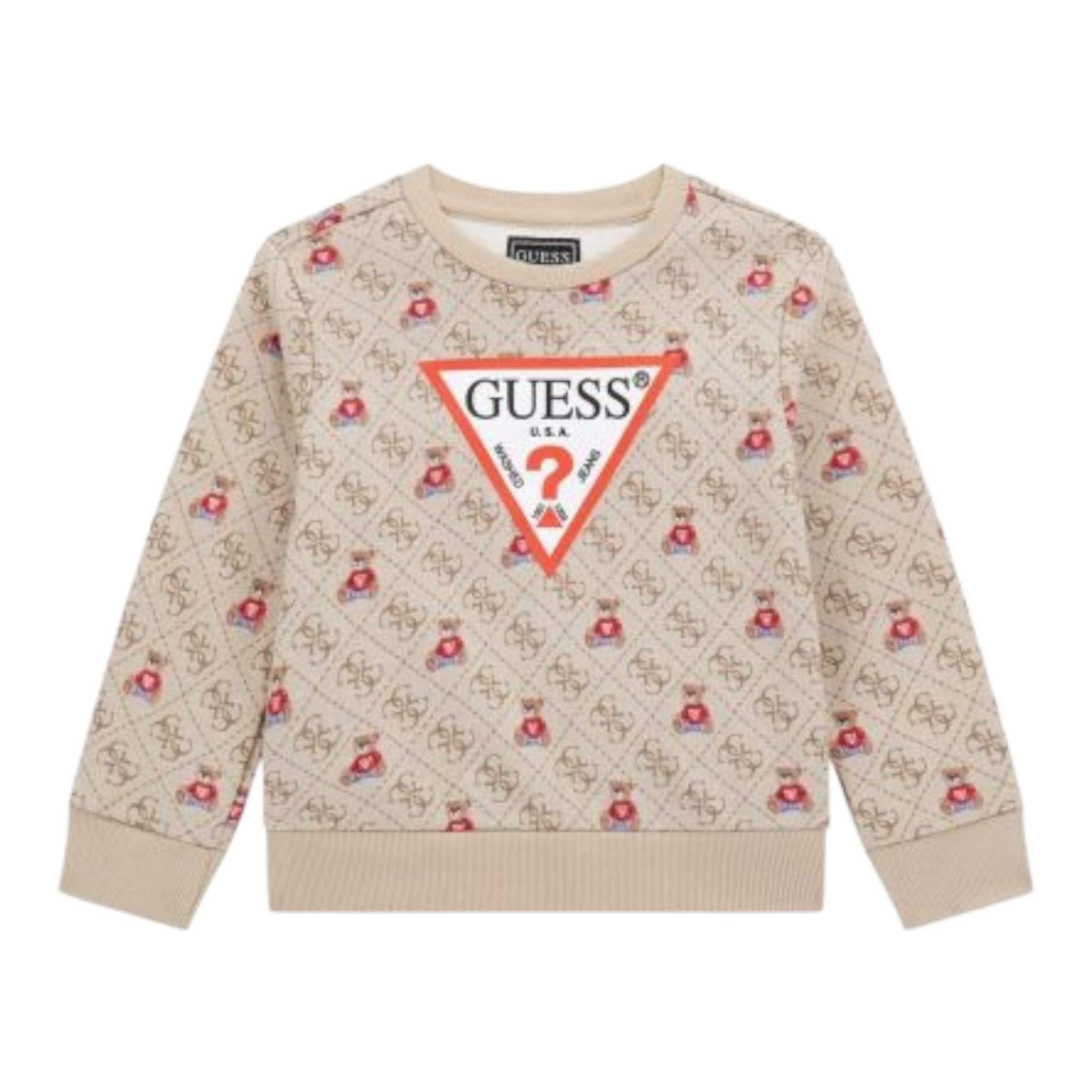 Guess Felpa tinta unita con Fantasia Beige per Neonato N5BQ05KAD744 BEIGE GUESS 