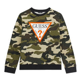 Guess Felpa tinta unita con Fantasia Militare Verde per Neonato N5BQ05KAD74N VERDE GUESS 