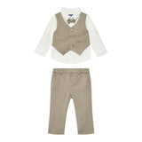 Guess Completo 2Pz Pantalone tinta unita con Elastico In Vita-Camicia Fango per Bambino N5RG03 FANGO GUESS 