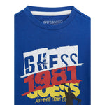 Guess T-Shirt tinta unita con Stampa Blu per Bambino N5RI02K8HM4 BLU GUESS 
