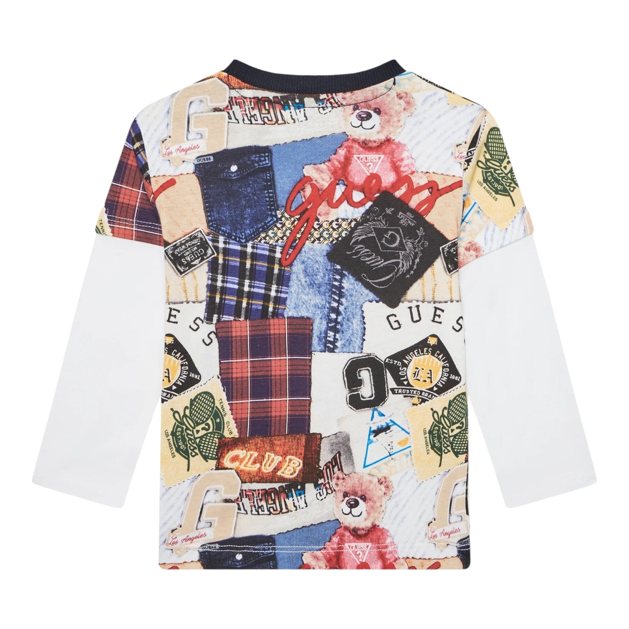 Guess Shirt tinta unita con Fantasia Panna per Neonato N5YI09K8HM4 PANNA GUESS 