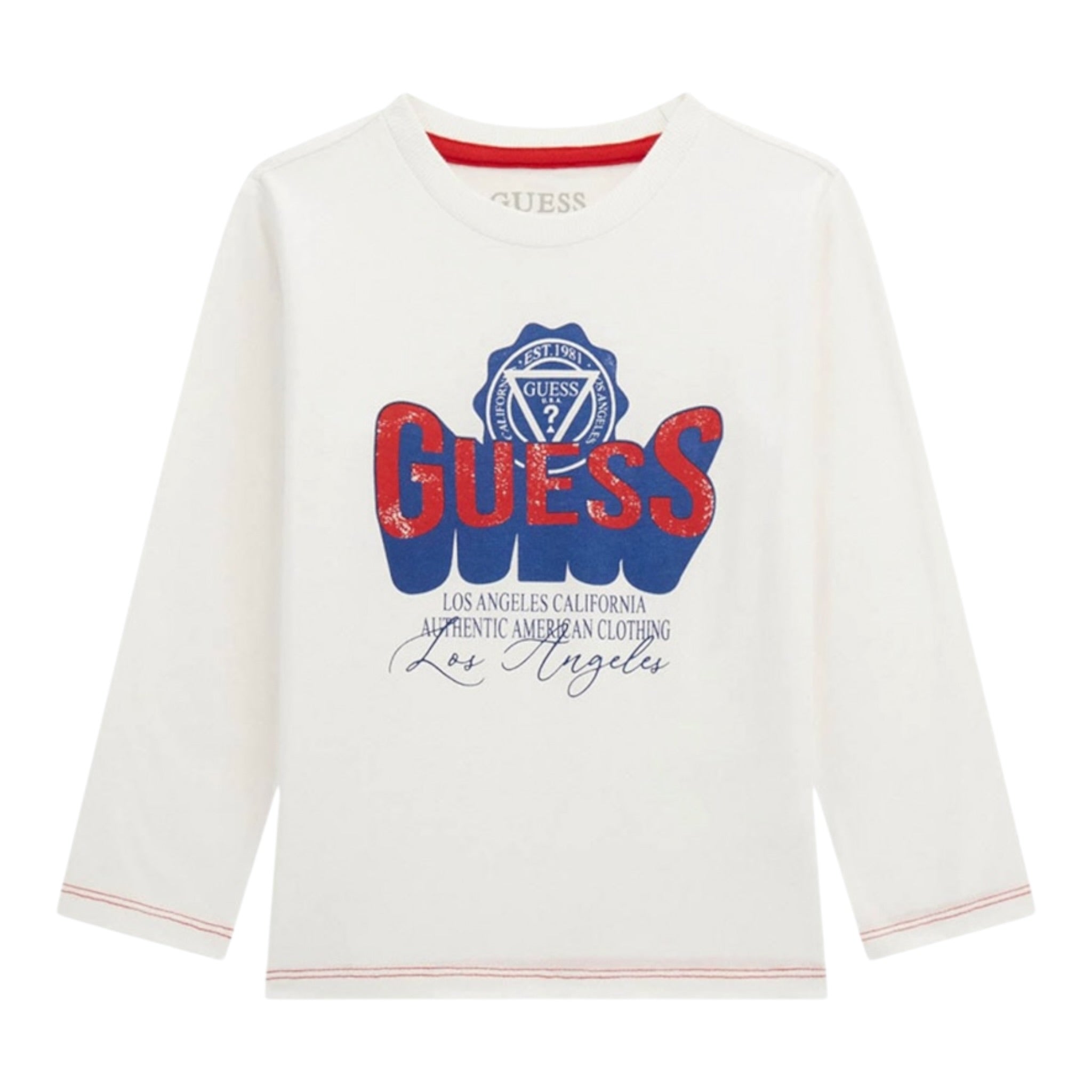 Guess Shirt tinta unita con Stampa Bianco per Neonato N5YI13K8HM0 BIANCO GUESS 
