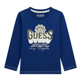 Guess Shirt tinta unita con Stampa Blu per Bambino N5YI13K8HM0XX BLU GUESS 