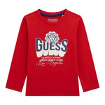 Guess Shirt tinta unita con Stampa Rosso per Neonato N5YI13K8HM0XXX ROSSO GUESS 