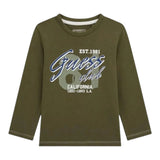 Guess Shirt tinta unita con Stampa Verde per Neonato N5YI15K8HM4 VERDE GUESS 