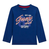 Guess Shirt tinta unita con Stampa Blu per Bambino N5YI15K8HM4X BLU GUESS 