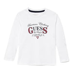 Guess Shirt tinta unita con Stampa Bianco per Bambino N5YI21K8HM4XXJ BIANCO GUESS 