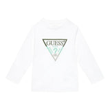 Guess Shirt tinta unita con Logo Bianco per Neonato N5YI24K8HM4X BIANCO GUESS 