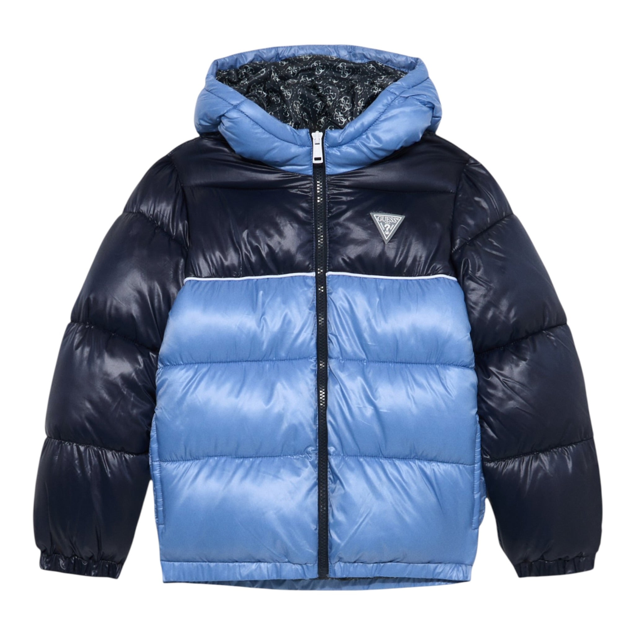 Guess Giubbino Bicolore con Cappuccio Blu per Neonato N5YL00W5GY0 BLU GUESS 