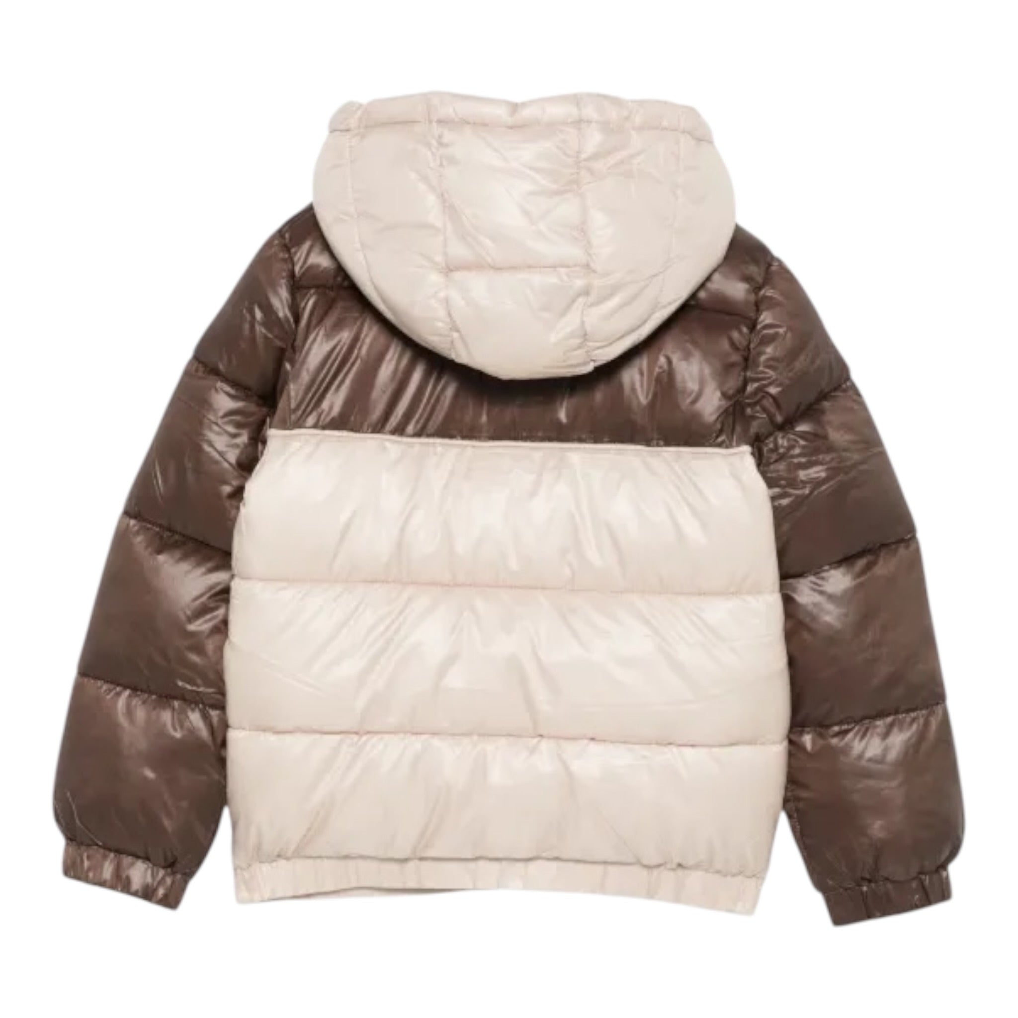 Guess Giubbino Bicolore con Zip E Cappuccio Beige per Bambino N5YL00WEGY00J BEIGE GUESS 