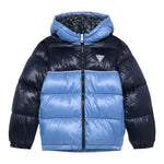 Guess Giubbino Bicolore con Zip E Cappuccio Blu per Neonato N5YL00WEGY0X BLU GUESS 