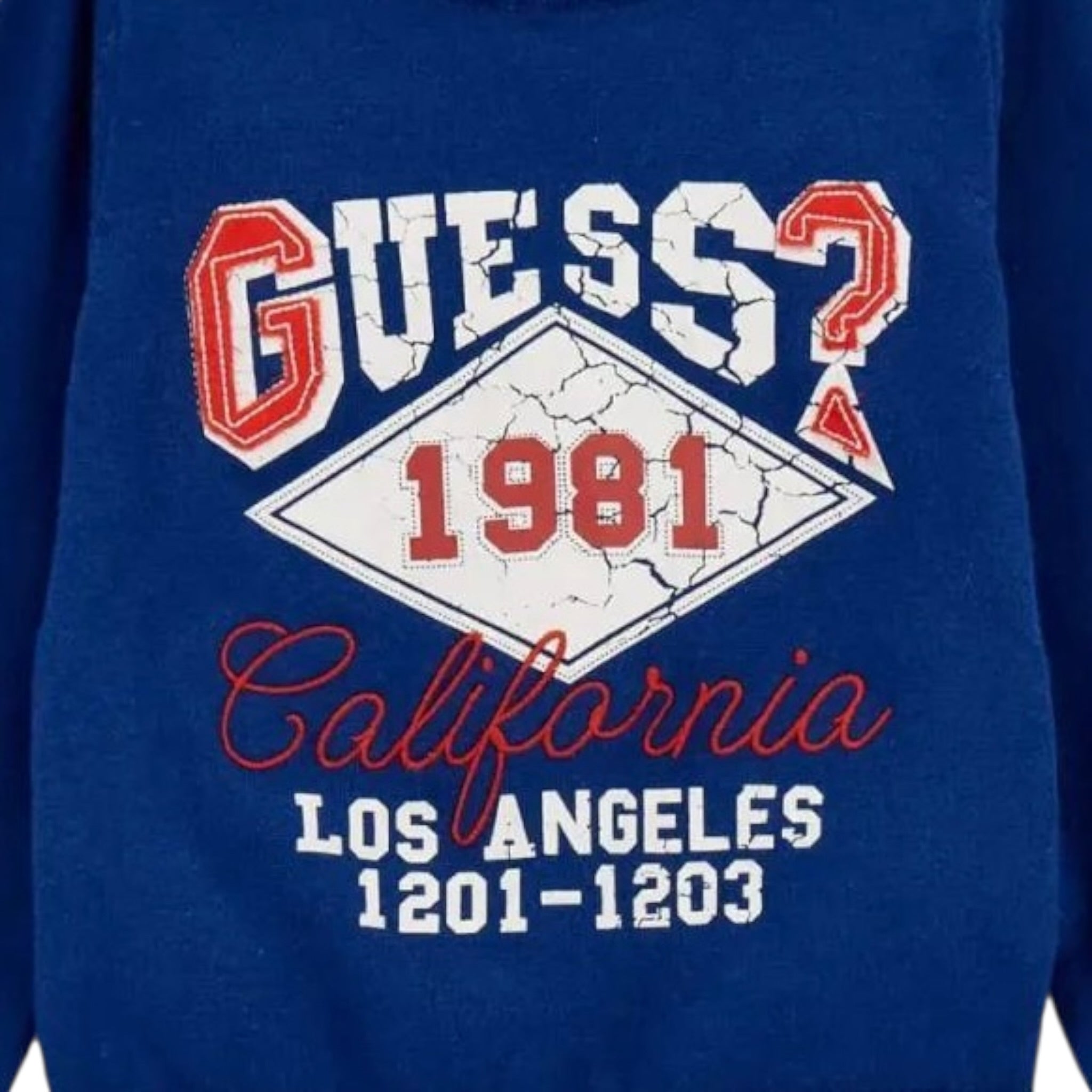 Guess Maglia Girocollo tinta unita con Ricami Blu per Neonato N5YR03Z2VV0X BLU GUESS 