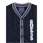 Guess Cardigan tinta unita con Logo Blu per Neonato N5YR04Z3FE0 BLU GUESS 