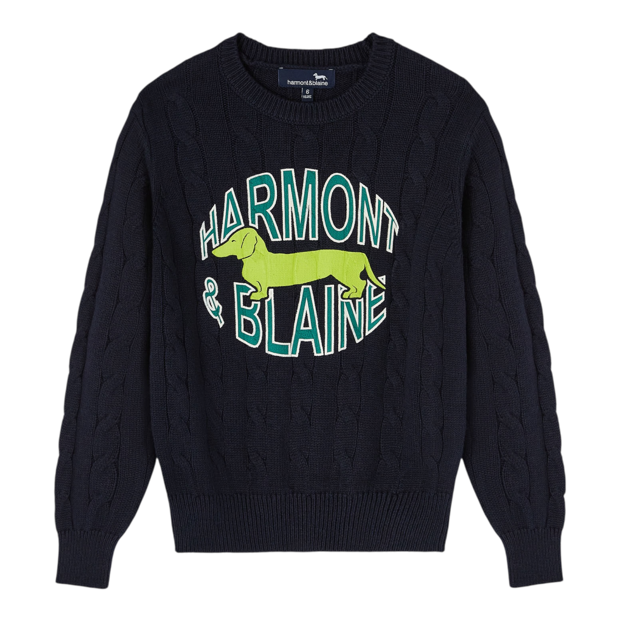 Harmont & Blaine Maglia Girocollo tinta unita con Stampa Blu per Neonato 241HJ003 BLU HARMONT & BLAINE 