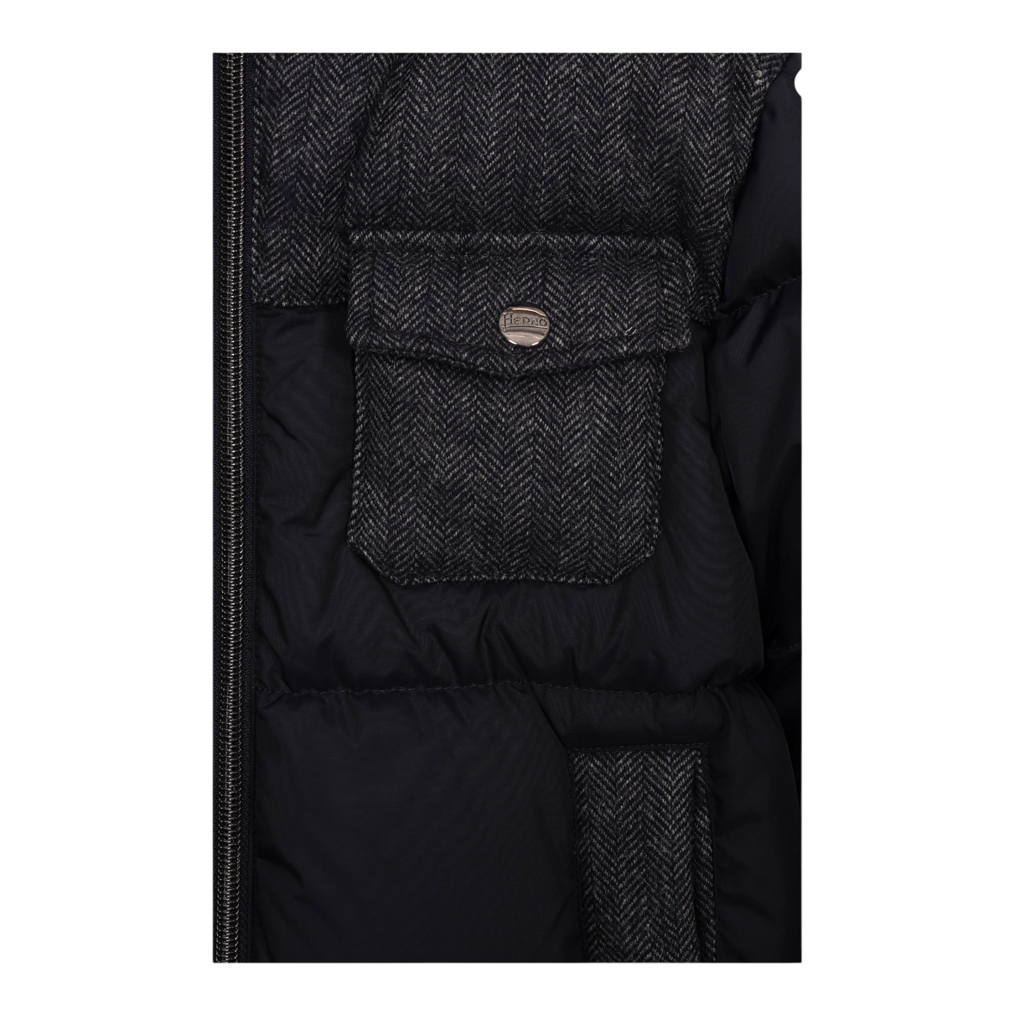 Herno Giubbino tinta unita con Zip E Cappuccio Blu per Bambino PI000158B BLU HERNO 