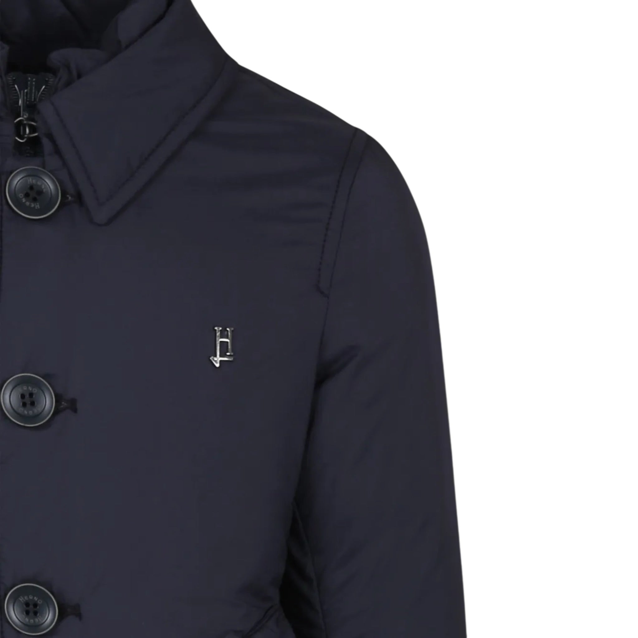 Herno Giubbino tinta unita con Zip E Colletto Blu per Bambino PI00156B12456Z BLU HERNO 