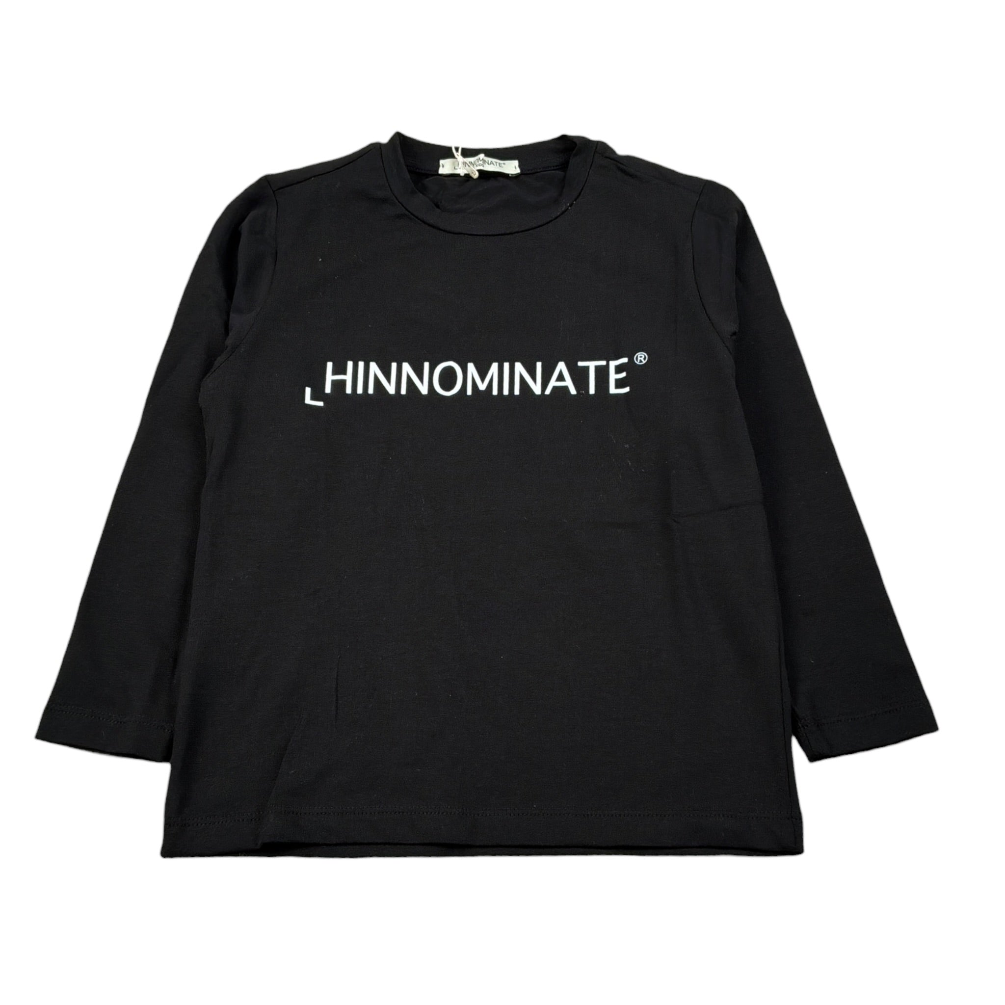 Hinnominate Shirt Girocollo tinta unita con Logo Nero per Bambino 3631M00082 NERO HINNOMINATE 