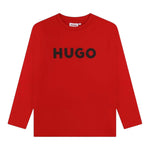 Hugo Shirt tinta unita con Stampa Rosso per Bambino G00145 ROSSO HUGO 