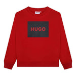 Hugo Felpa Girocollo tinta unita con Logo Rosso per Bambino G00163 ROSSO HUGO 