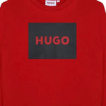 Hugo Felpa Girocollo tinta unita con Logo Rosso per Bambino G00163 ROSSO HUGO 