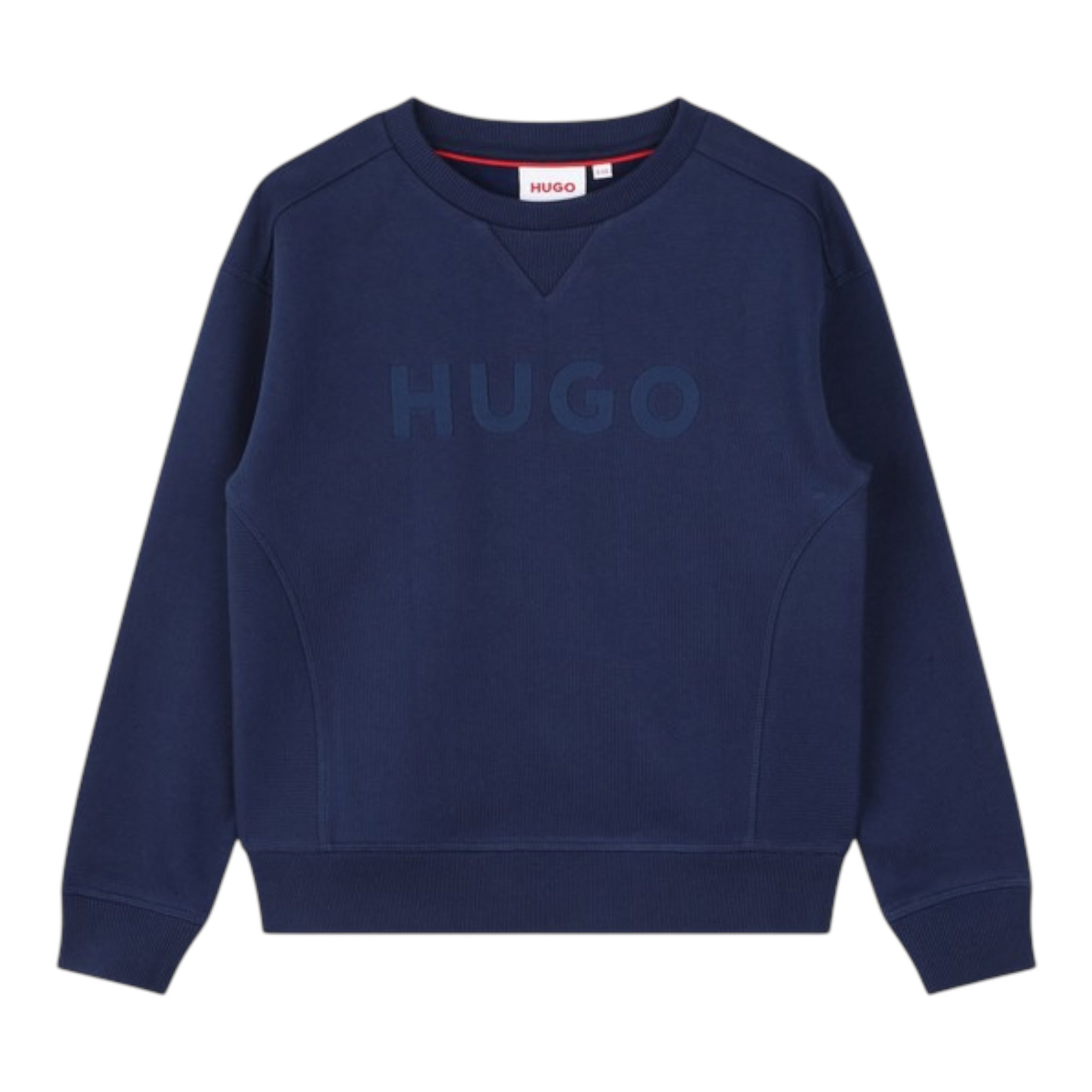 Hugo Felpa Girocollo tinta unita con Logo Blu per Bambino G00167 BLU HUGO 