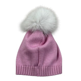 I Delfi Cappello tinta unita con Pon Pon Rosa per Neonata 24A4064 ROSA I DELFI 