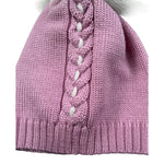 I Delfi Cappello tinta unita con Pon Pon Rosa per Neonata 24A4064 ROSA I DELFI 
