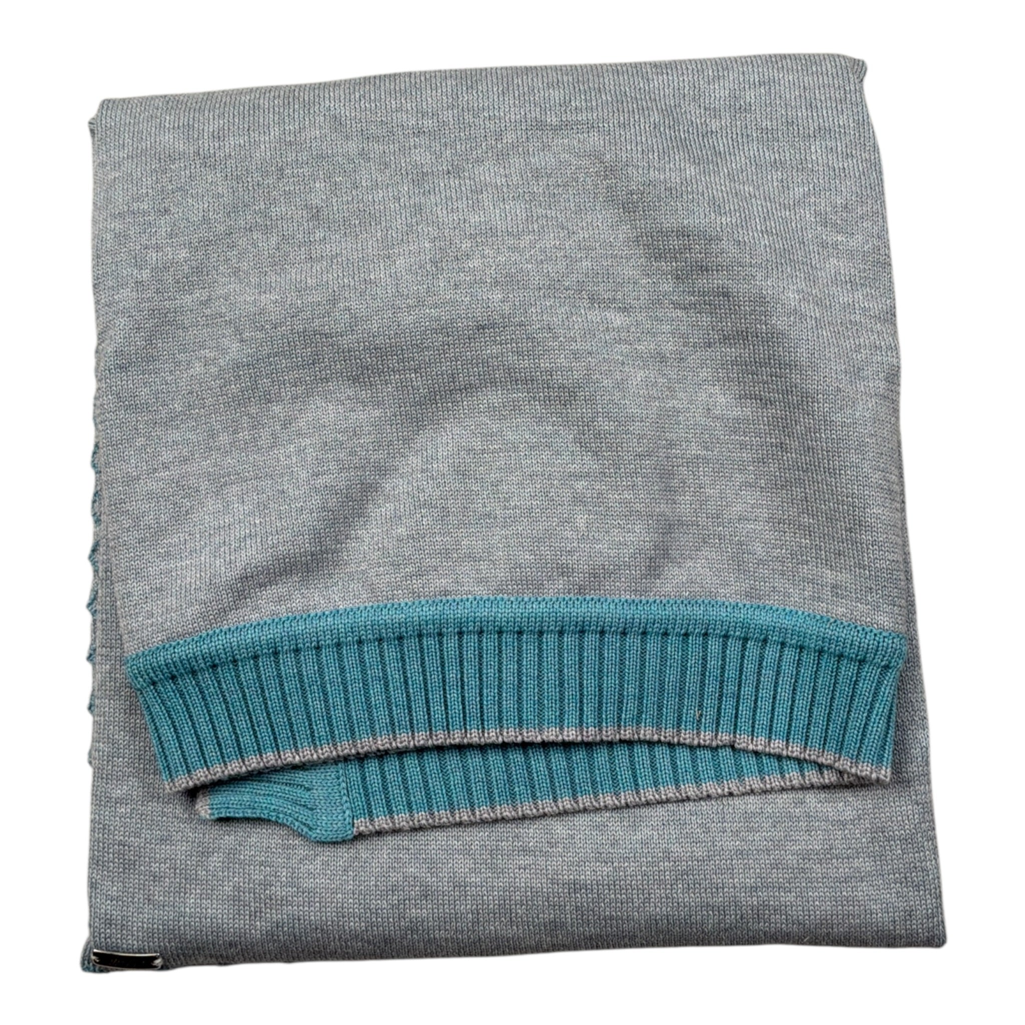 I Delfi Coperta Bicolore con Stampa Verde Acqua per Neonato 24A6465 VERDE ACQUA I DELFI 