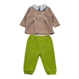 I Delfi Completo 2 Pz Pantalone-Maglia Bicolore Marrone/Verde per Neonato 25A63599 MARRONE/VERDE I DELFI 