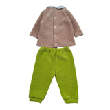 I Delfi Completo 2 Pz Pantalone-Maglia Bicolore Marrone/Verde per Neonato 25A63599 MARRONE/VERDE I DELFI 
