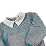 I Delfi Tutina tinta unita con Colletto Grigio per Neonato 25A6460 GRIGIO I DELFI 