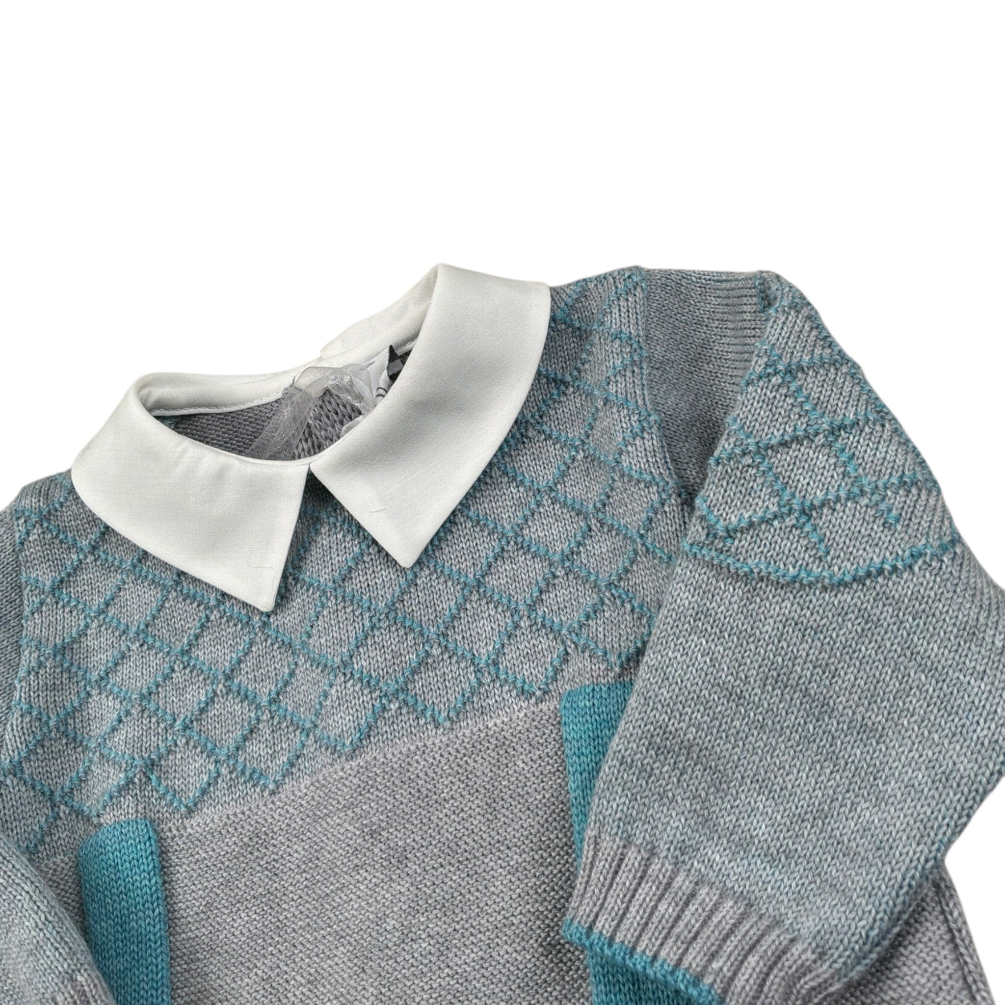 I Delfi Tutina tinta unita con Colletto Grigio per Neonato 25A6460 GRIGIO I DELFI 