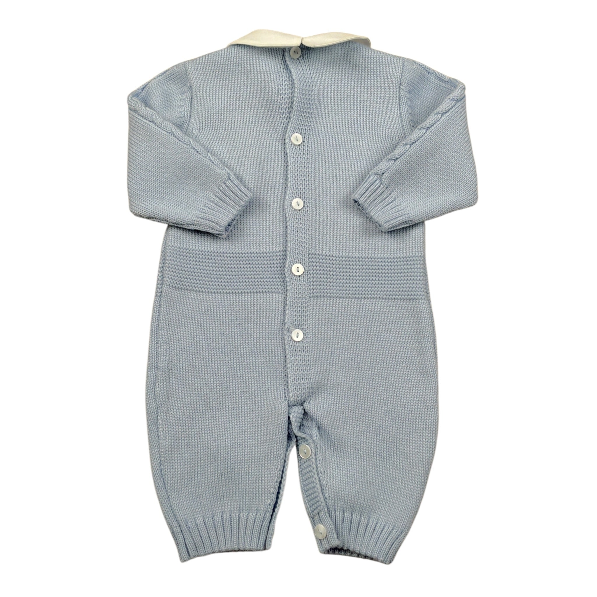 I Delfi Tutina tinta unita con Finti Bottoni Azzurro per Neonato 25A6480 AZZURRO I DELFI 
