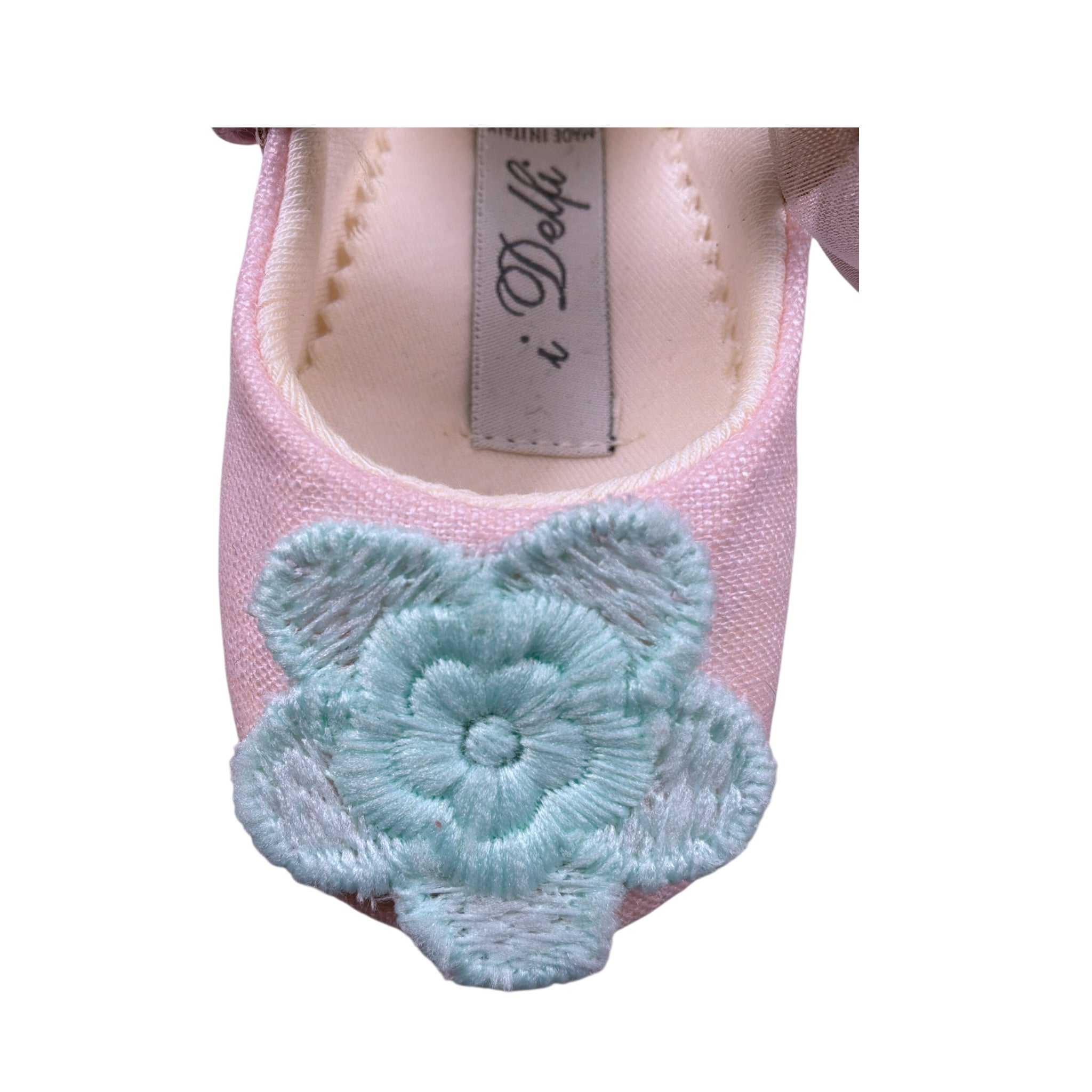 I Delfi Ballerina tinta unita con Applicazione Rosa per Neonata 25P5554 ROSA I DELFI 