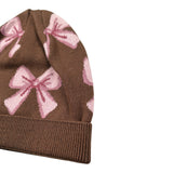 I Do Cappello tinta unita con Fiocchi Marrone per Neonata 4F759 MARRONE I DO 