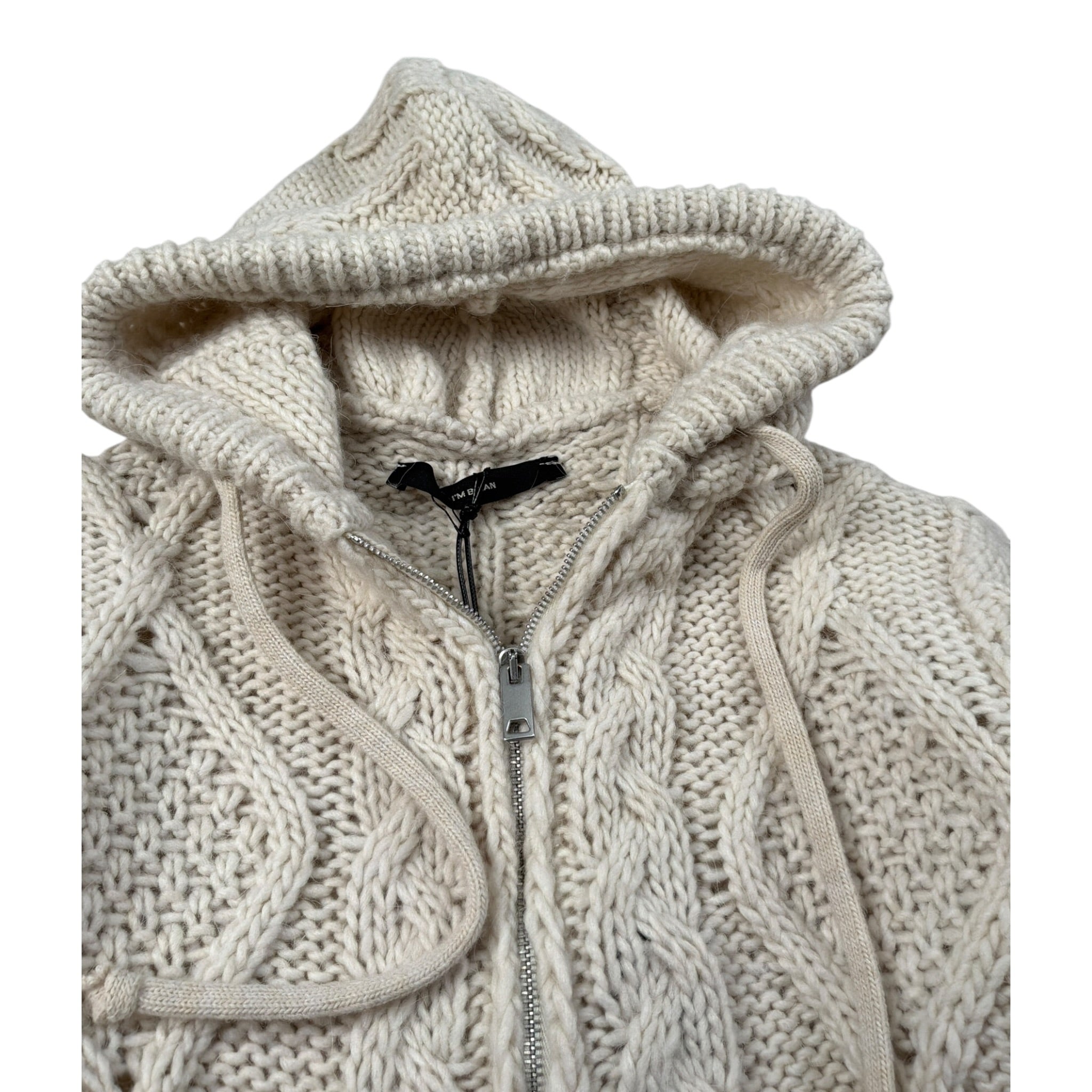 I'M Brian Cardigan tinta unita con Zip E Cappuccio Panna per Neonato MA3403J PANNA I'M BRIAN 