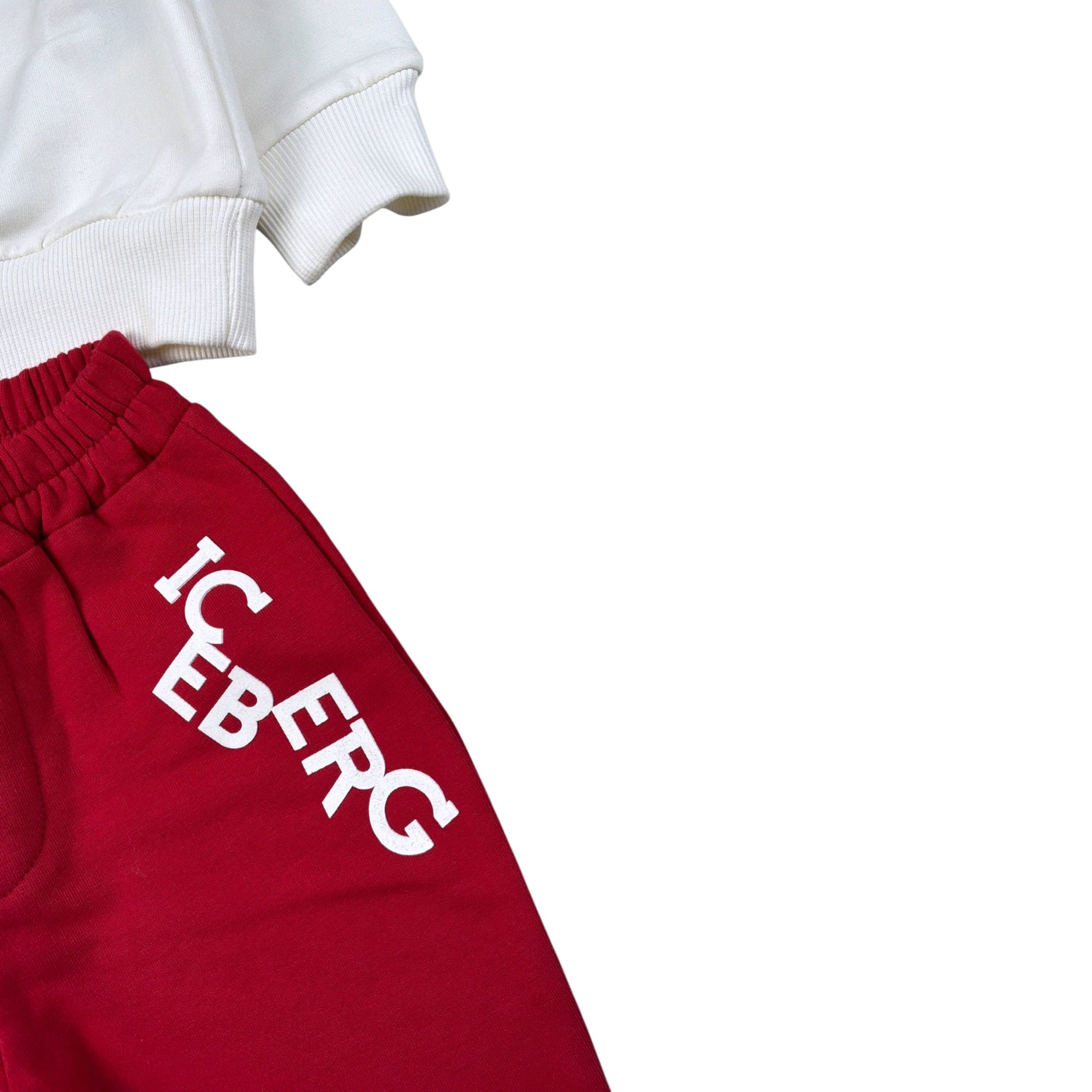 Iceberg Completo 2Pz Felpa-Pantalone con Stampa Bianco/Rosso per Neonato CFICE6304NXX BIANCO/ROSSO ICEBERG 