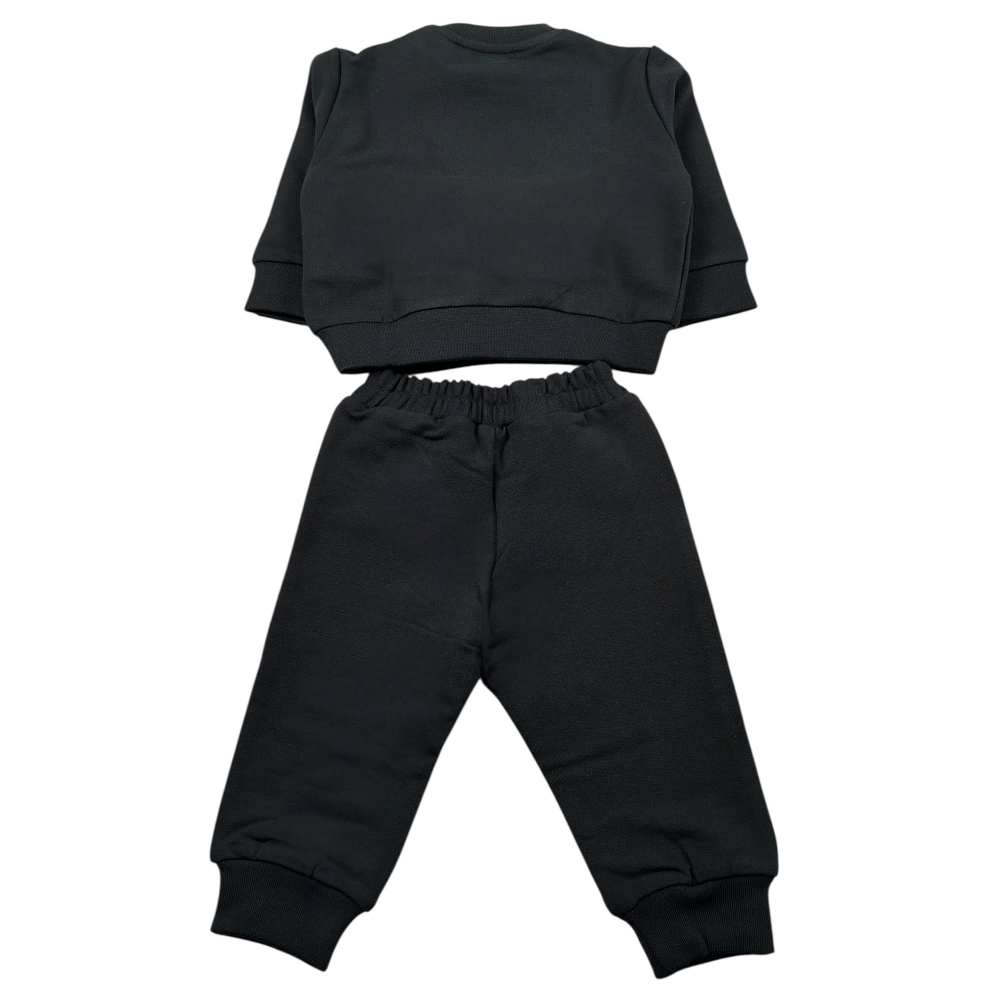 Iceberg Completo 2Pz Felpa-Pantalone con Stampa Nero per Neonato COMICE6300NN NERO ICEBERG 