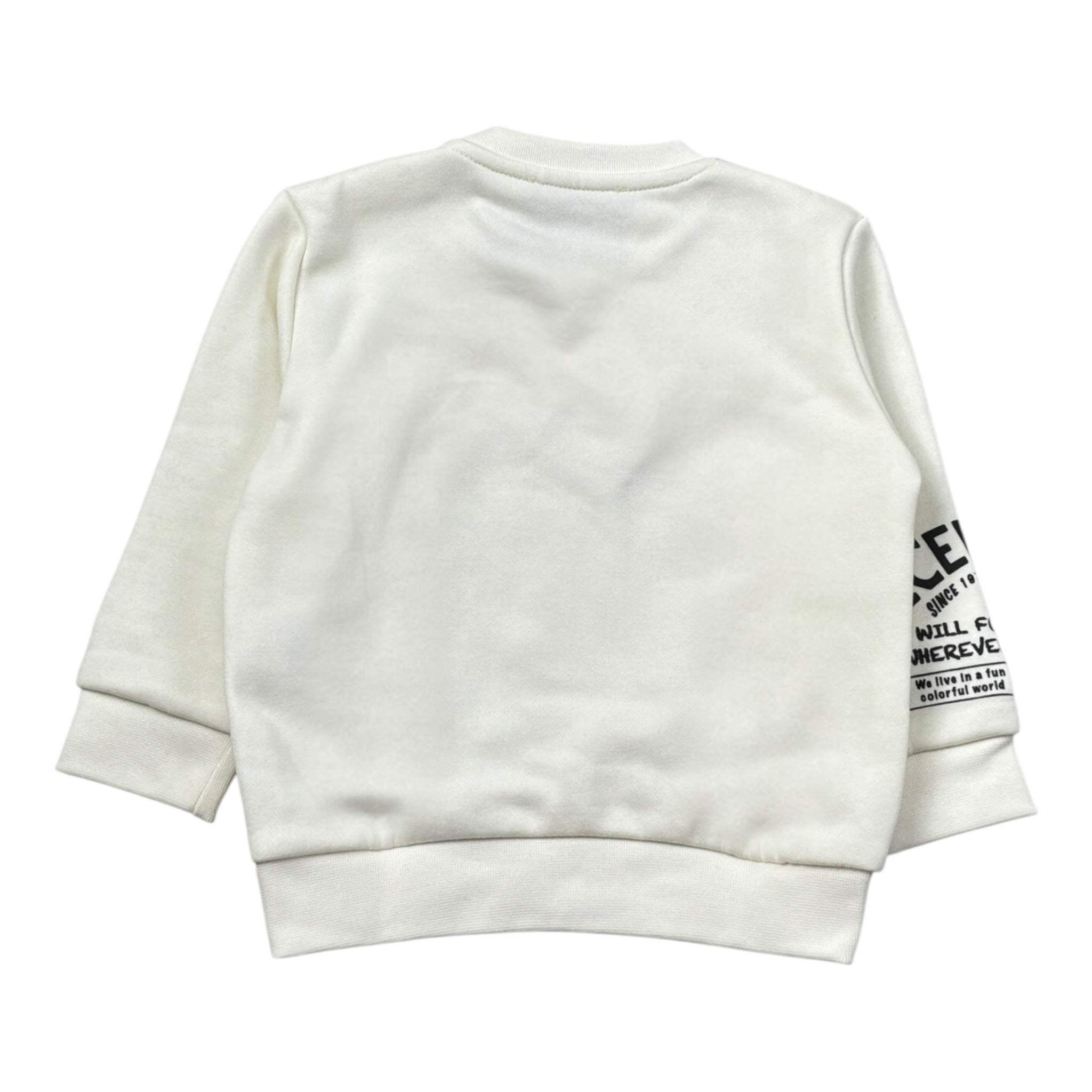 Iceberg Felpa Girocollo tinta unita con Stampa Bianco per Bambino MFICE6326B BIANCO ICEBERG 