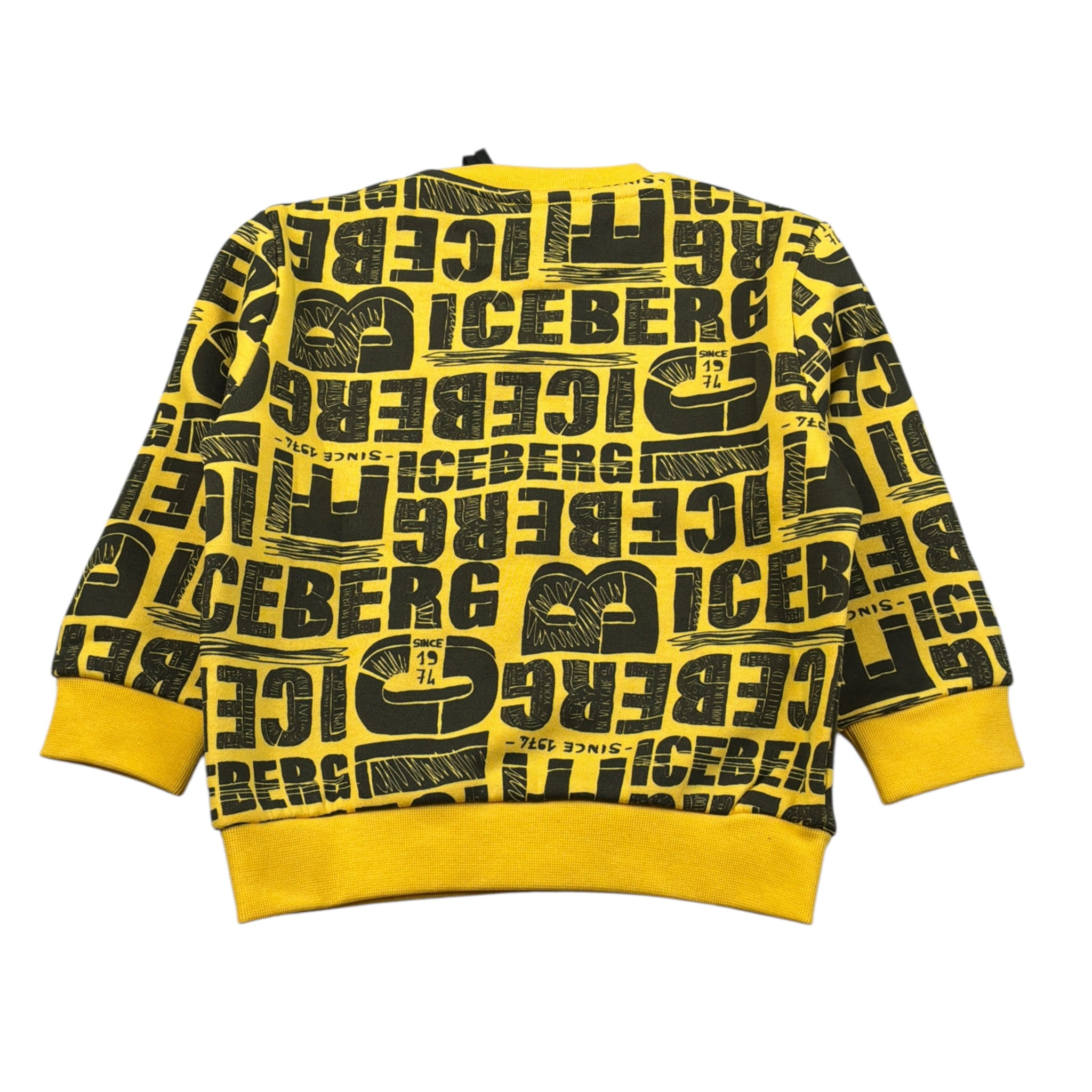 Iceberg Felpa Chiusa Girocollo tinta unita con Stampe Giallo per Bambino MFICE6331BX GIALLO ICEBERG 