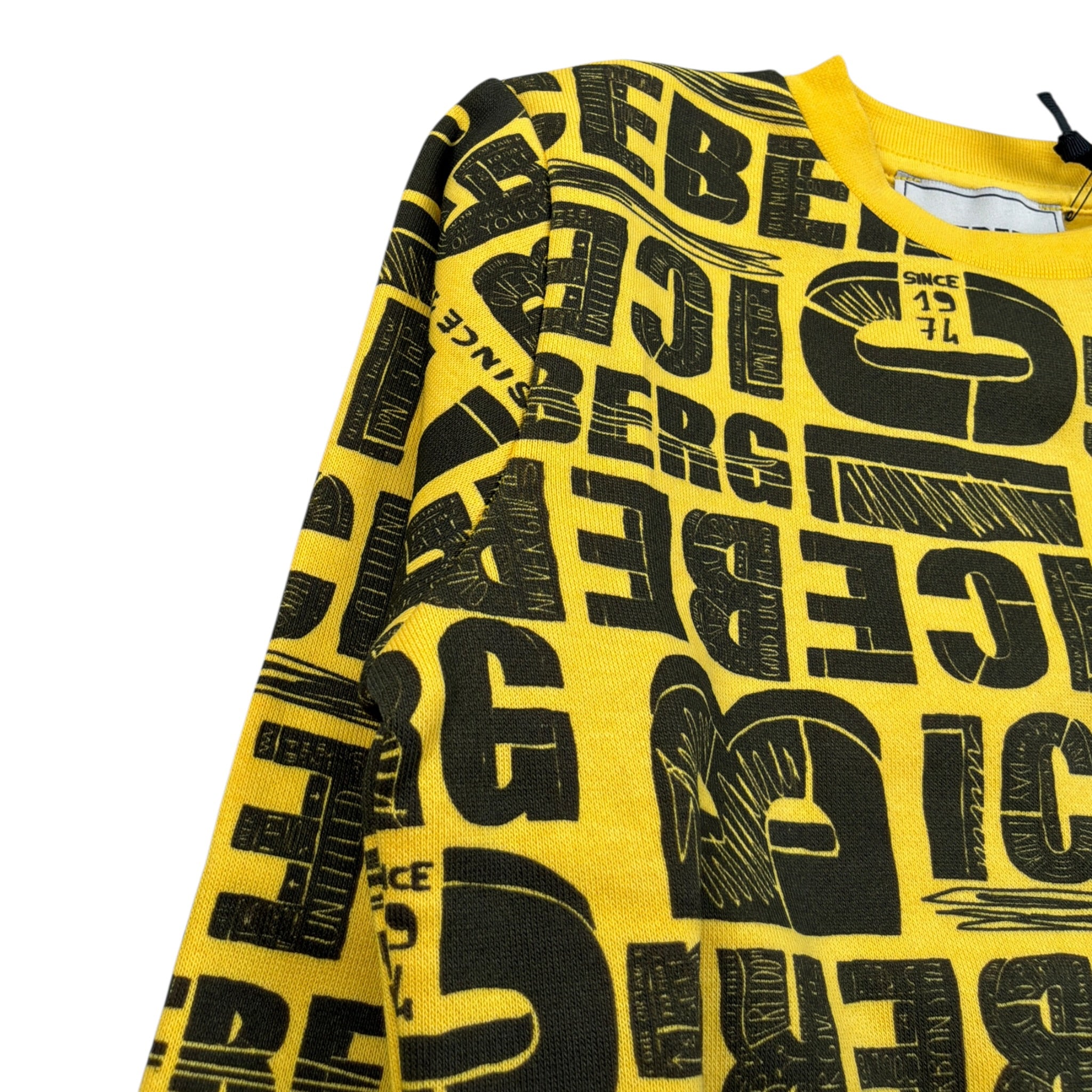 Iceberg Felpa Chiusa Girocollo tinta unita con Stampe Giallo per Bambino MFICE6331BX GIALLO ICEBERG 