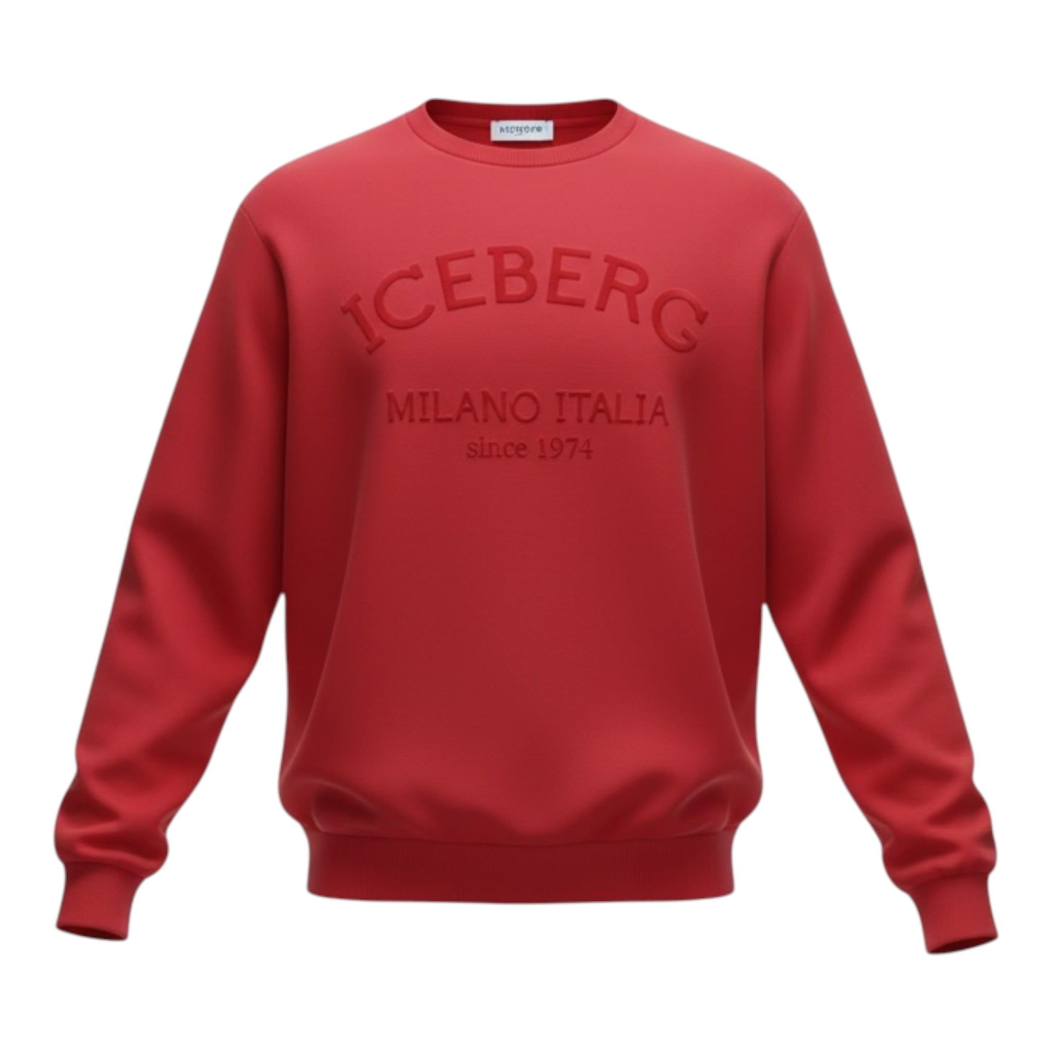 Iceberg Felpa Giroccollo tinta unita con Stampa Rosso per Bambino MFICE6333J ROSSO ICEBERG 