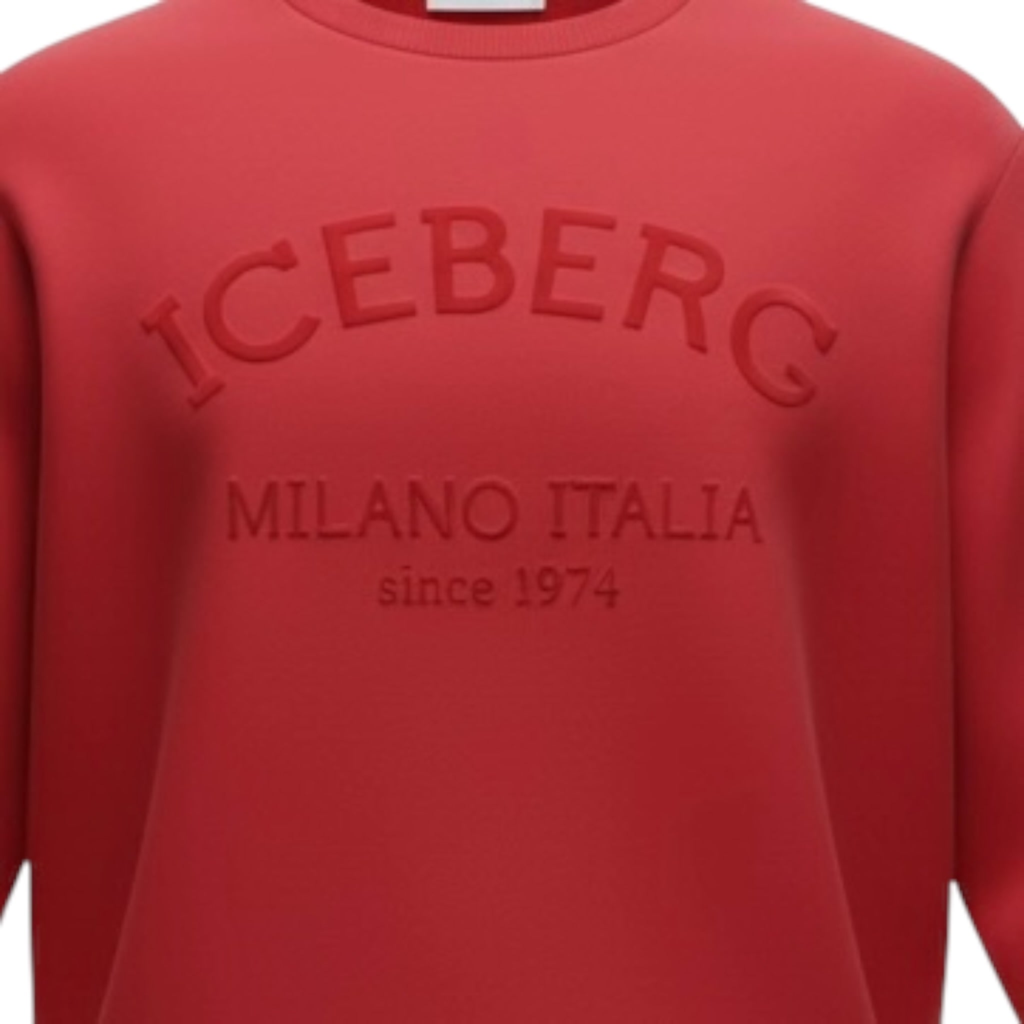 Iceberg Felpa Giroccollo tinta unita con Stampa Rosso per Bambino MFICE6333J ROSSO ICEBERG 