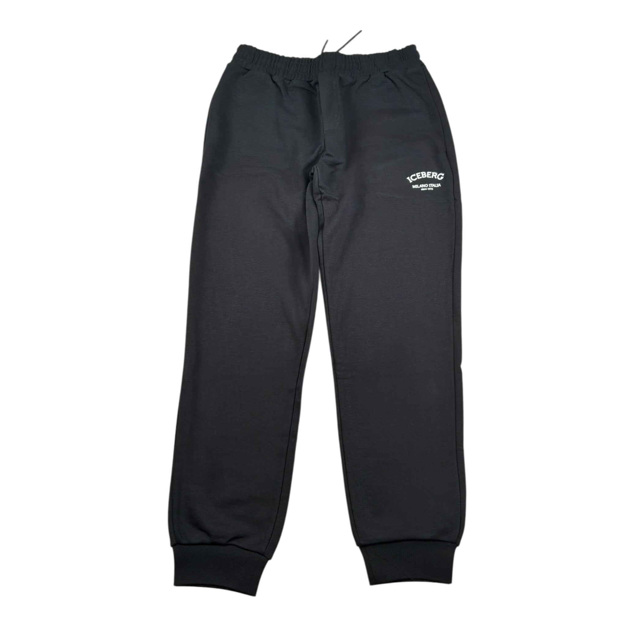 Iceberg Pantalone Modello Tuta tinta unita con Logo Nero per Bambino PFICE5108J NERO ICEBERG 