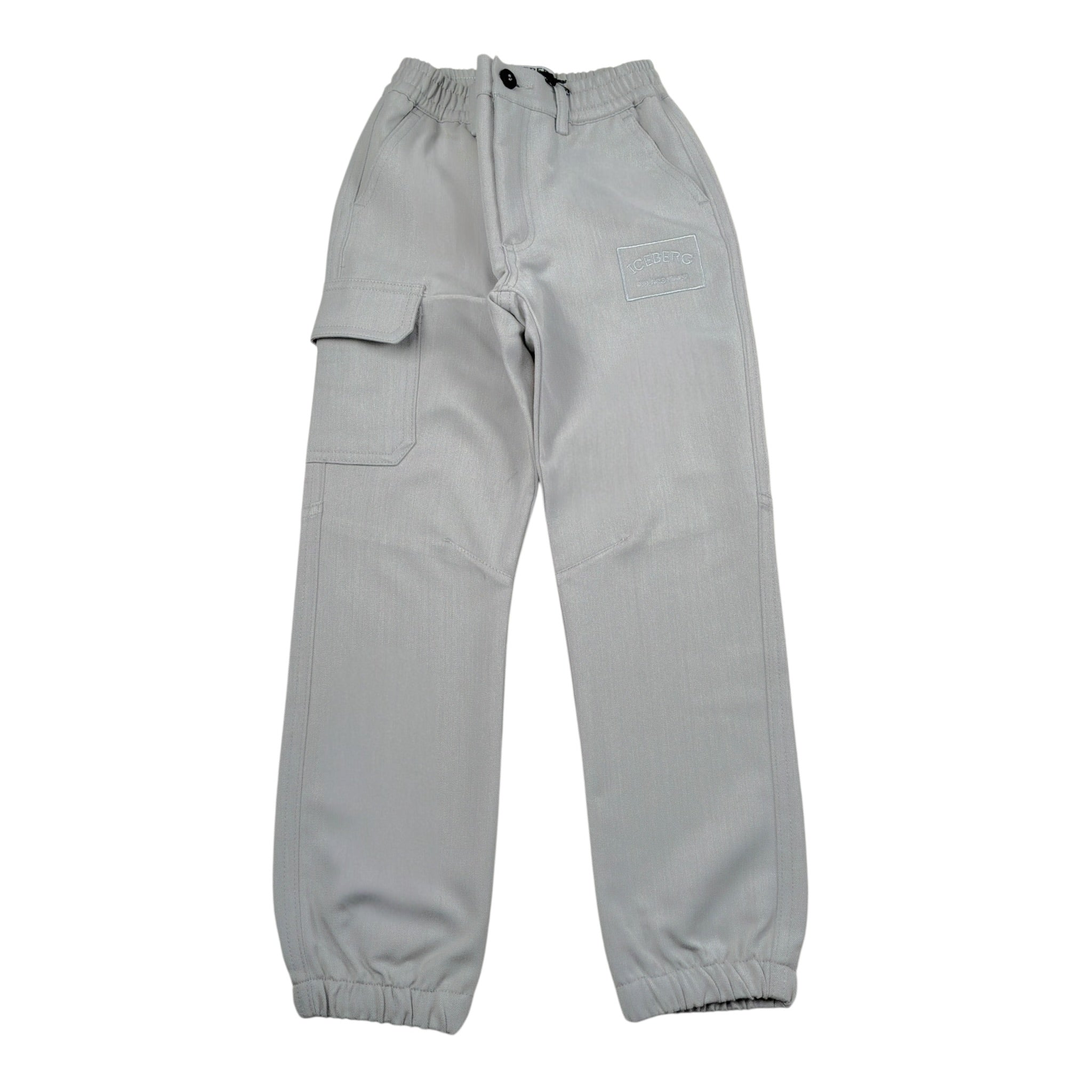 Iceberg Pantalone tinta unita con Elastico In Vita Grigio per Bambino PTICE6303B GRIGIO ICEBERG 